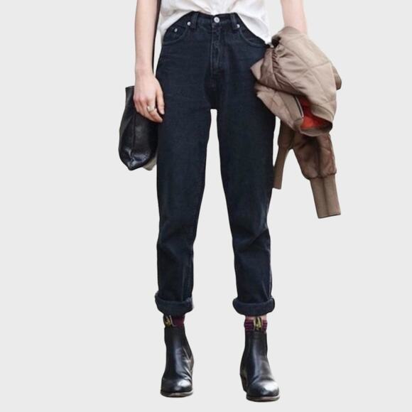 Levi’s VTG 2000 Y2K 550 Relaxed Tapered Denim USA Street Jean Black Womens 10 S - Picture 3 of 15